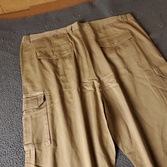 Boulder Creek Trading Cargo Pants Big Tall Mens Size 54 38L Tan Beige Chino Khak - Picture 7 of 7